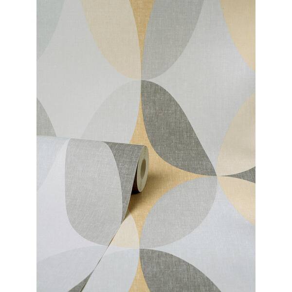 Fine Decor Kirby Mustard Oval Geo Non Pasted Vinyl Wallpaper M1641 The Home Depot