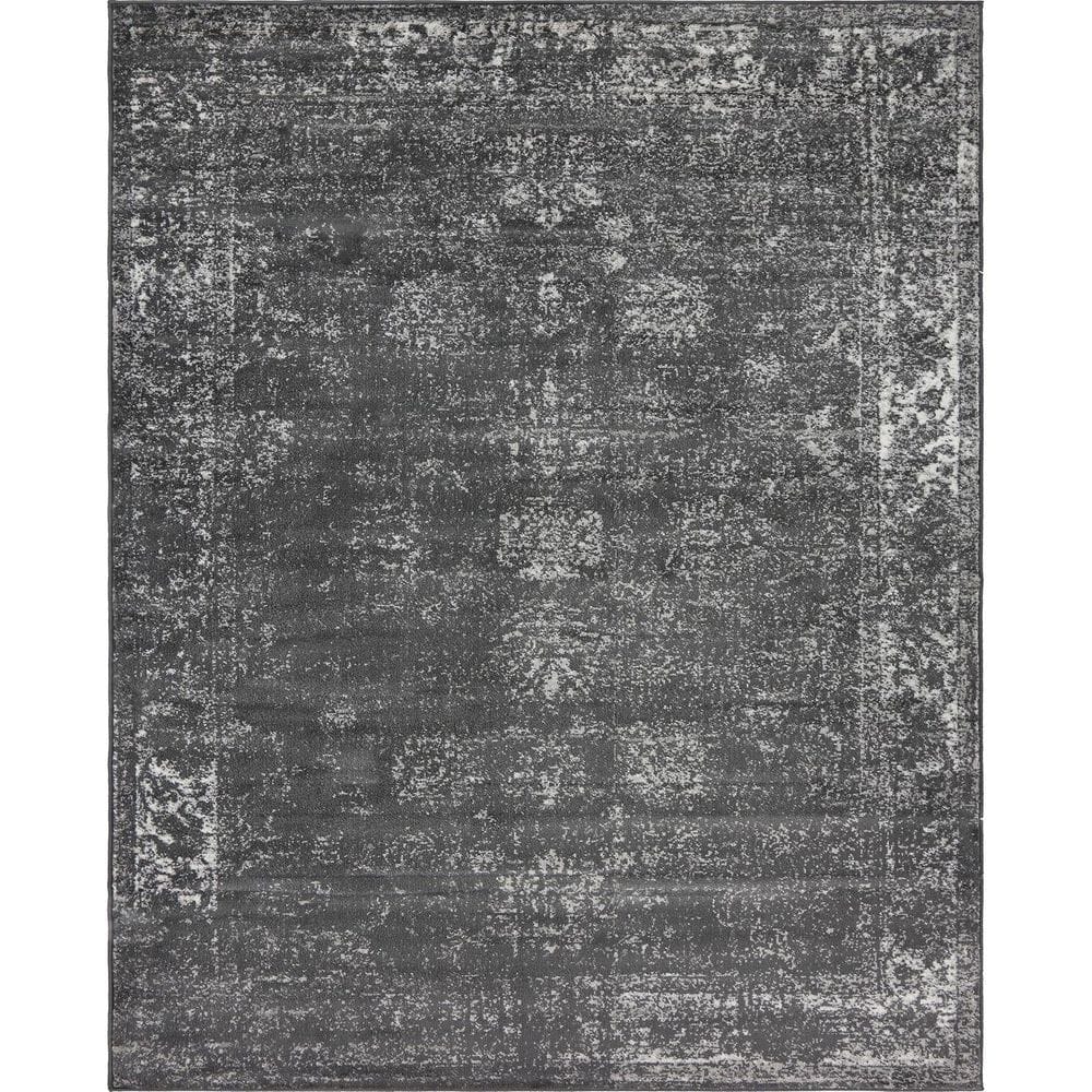 Gray 8 ft. x 10 ft. Polypropylene Oriental Indoor Area Rug