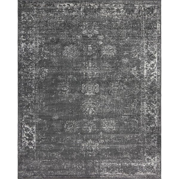 Unbranded Gray 8 ft. x 10 ft. Polypropylene Oriental Indoor Area Rug