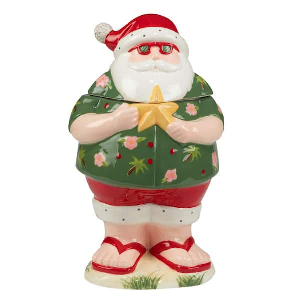 Certified International Joy of Christmas 1-Pcs 3D Santa Cookie Jar 36927 -  The Home Depot