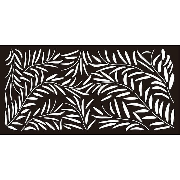 Ejoy New Style MetalArt Laser Cut Metal Black WeepingWillow Privacy Fence Screen (24 in. x 48 in. per Piece 1-Piece)
