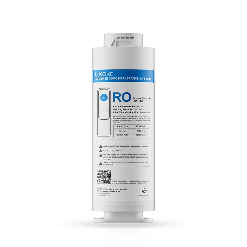 600 GPD White and Black Tankless Under-Sink Reverse Osmosis Water Filtration System