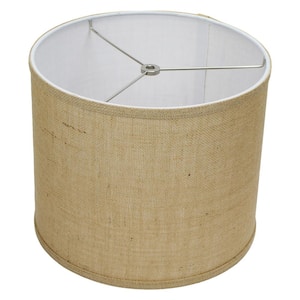 12 in. Top Diameter x 10 in. H x 12 in. Bottom Diameter Burlap Natural Drum Lamp Shade