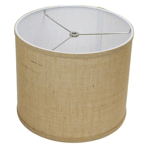 FenchelShades.com 12 in. Top Diameter x 10 in. H x 12 in. Bottom Diameter Burlap Natural Drum Lamp Shade
