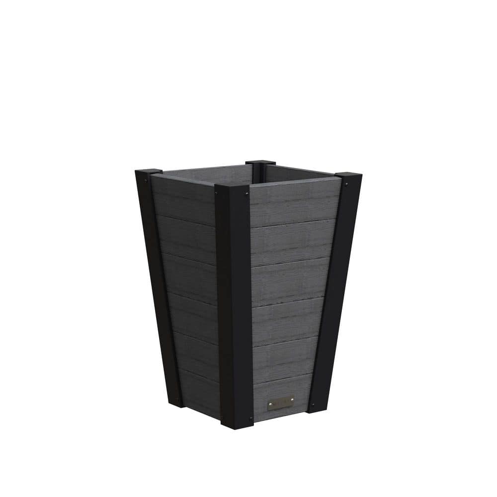Horizon 22in Tall Charcoal Plastic Vinyl Square Outdoor Planter price history on PriceWatchPro