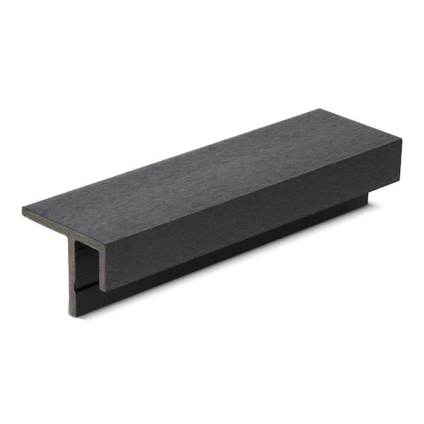 Unbranded 3.5 in. x 2.5 in. x 12 ft. Obsidian Soar End Trim (Horizontal) Composite Siding Board