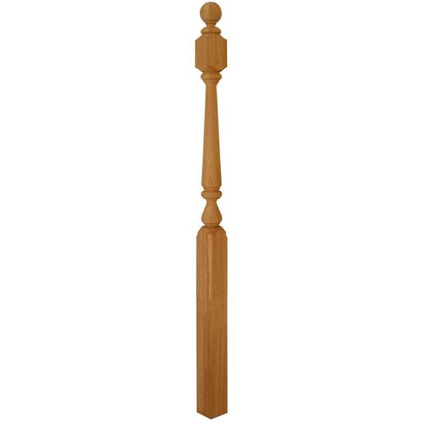 Stair Parts 4840 64 in. x 3-1/2 in. Unfinished Mahogany Newel Post