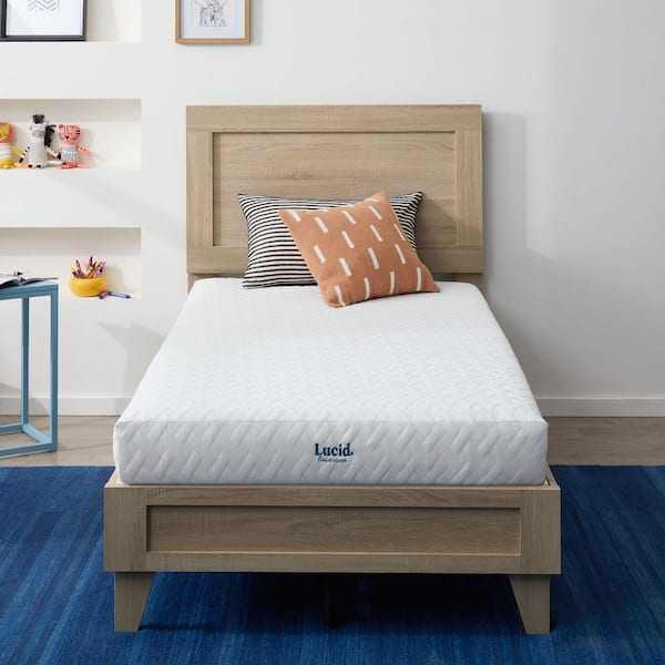 LUCID Comfort Collection Platform Bed Frame with 12-in Firm Queen
