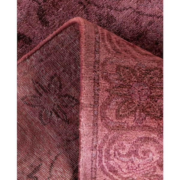 Overdyed Pink 2 ft. x 10 ft. Solid Wool Indoor Runner Rug