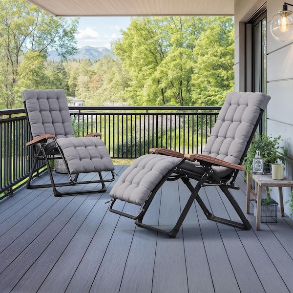 PURPLE LEAF Standard Zero Gravity 2 Piece Metal Outdoor Chaise