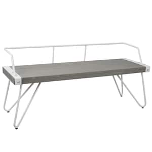 Stefani Grey and White Industrial Bench