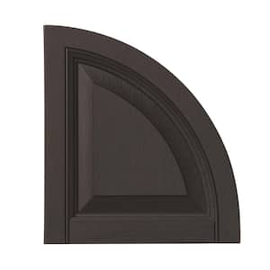 15 in. x 17 in. Polypropylene Raised Panel Arch Design in Brown Shutter Tops Pair