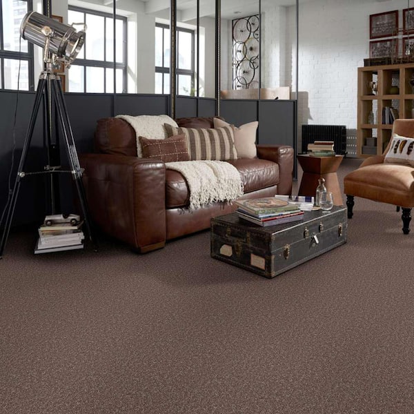 Palmdale I - Soft Leather - Brown 17.6 oz. Polyester Texture Carpet - Installation Required