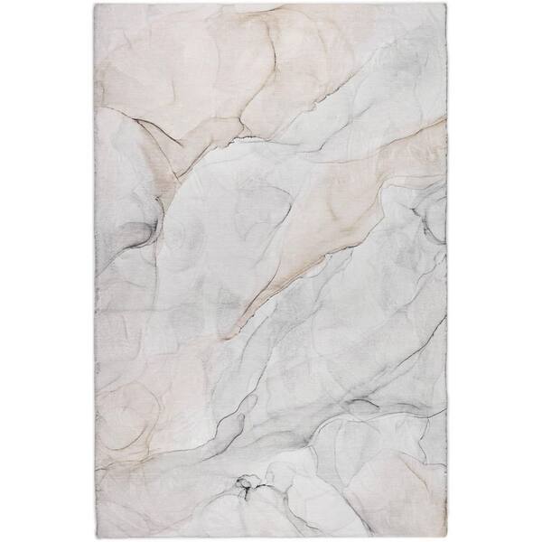 Dream Shag Premium Machine Washable Abstract ADS515 Ivory 10 ft. x 14 ft. Area Rug