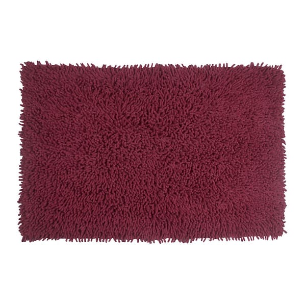 HOME WEAVERS INC Fantasia Bath Rug 100% Cotton Bath Rug Set, Machine Wash, 24 in. x40 in. Rectangle, Red