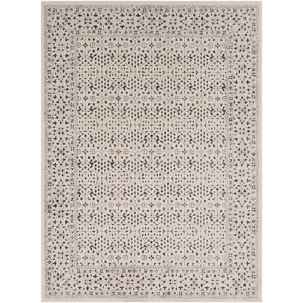 Livabliss Lucillia Medium Grey 7 ft. 10 in. x 10 ft. 3 in. Trellis Area Rug