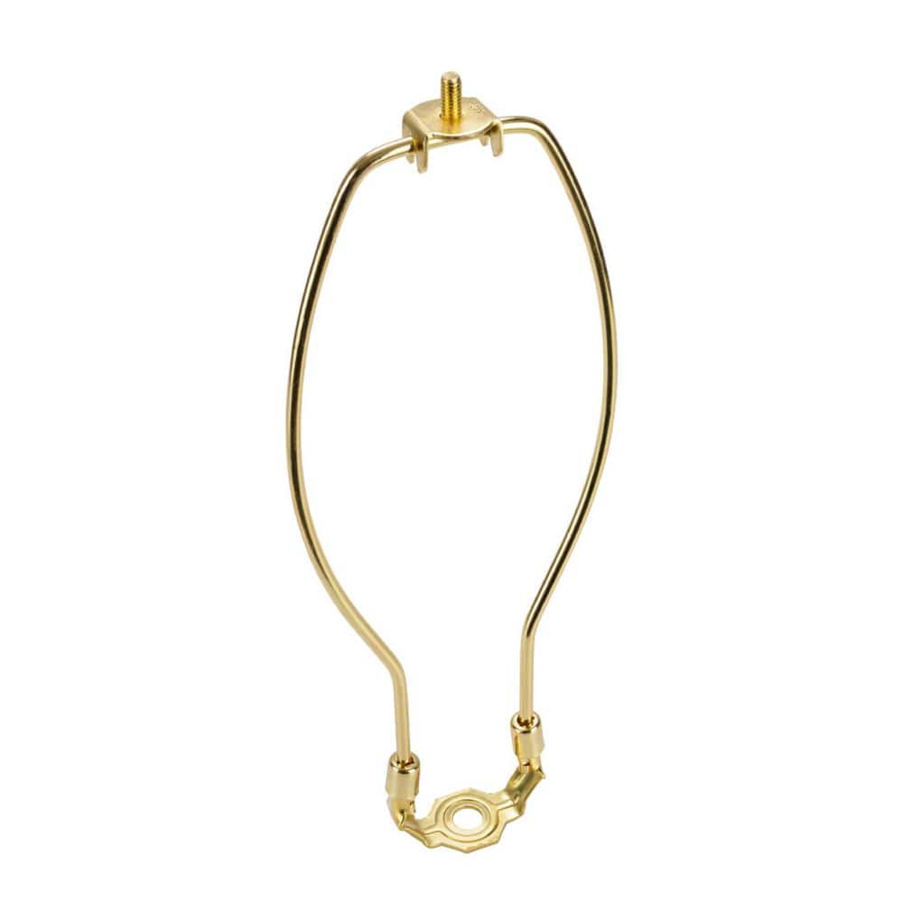 Polished Brass 10" Lamp Harp with Saddle Set