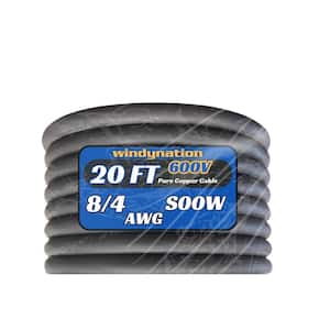 WindyNation 10 ft. 8/4 8 Gauge 4 Conductor 600-Volt Black SOOW