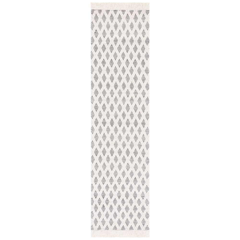 Natura 2 ft. x 9 ft. Ivory/Black Monochrome Diamond Geometric Runner Rug price history on PriceWatchPro