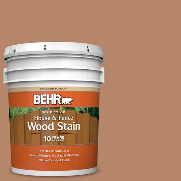 BEHR 5 gal. #SC-158 Golden Beige Solid Color House and Fence Exterior Wood Stain
