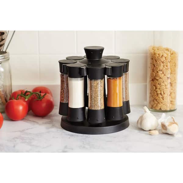 Chrome finish Elite Auto Measure Spices Carousel with seasoning blends