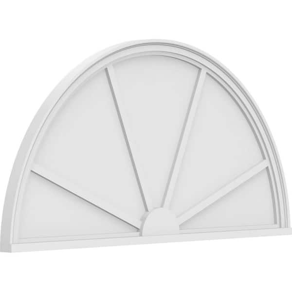 2 in. x 52 in. x 26 in. Half Round 4-Spoke Architectural Grade PVC Pediment Moulding