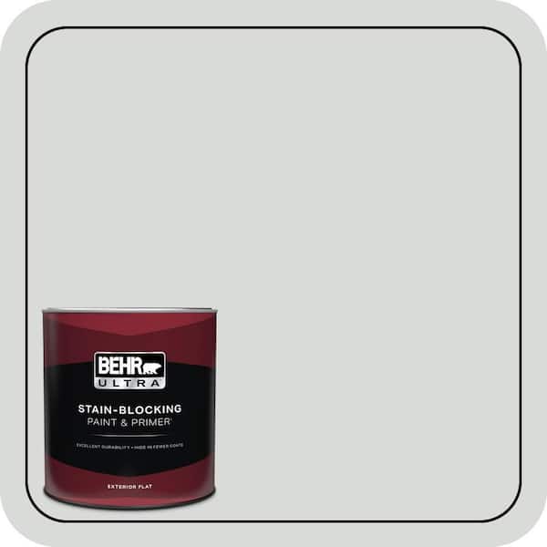 BEHR ULTRA 1 qt. #N460-1 Evening White Flat Exterior Paint & Primer