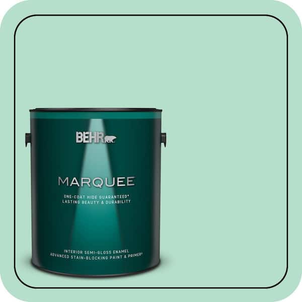 BEHR MARQUEE 1 gal. #480C-3 Aqua Bay Semi-Gloss Enamel Interior Paint & Primer
