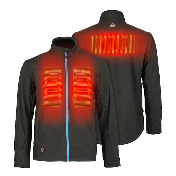 MOBILE WARMING Men's XXX-Large Black Alpine 2.0 Softshell Heated Jacket with (1) 7.4-Volt Battery and Micro USB Charging Cable