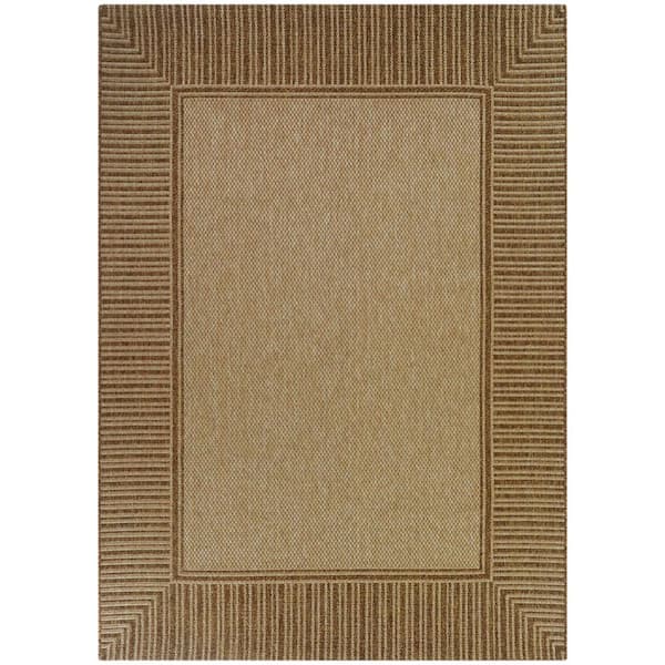 Frans Tan 5 ft. x 7 ft.  Solid Indoor/Outdoor Area Rug