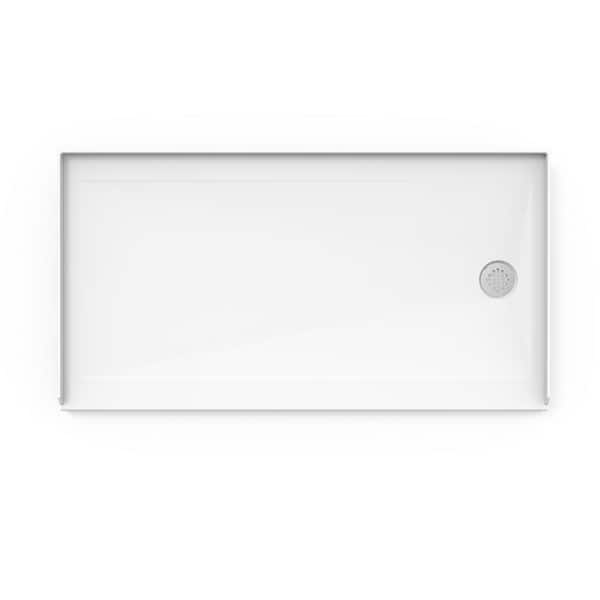 JACUZZI Catalina 60 in. L x 32 in. W Alcove Shower Pan Base with Right Drain in White