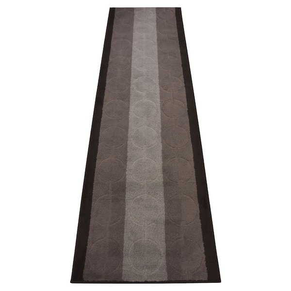 RugStylesOnline Platin Circles Abstract Design Cut to Size Gray 36 " Width x Your Choice Length Custom Size Slip Resistant Runner Rug