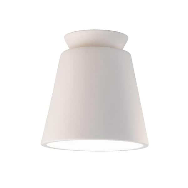 Justice Design Radiance 1-Light White Outdoor Flush Mount Light