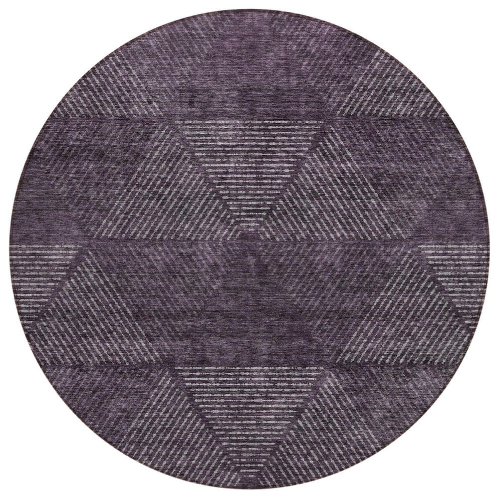 Chantille Machine Washable Indoor/Outdoor Abstract ACN777 Eggplant 8 ft. x 8 ft. Area Rug price history on PriceWatchPro