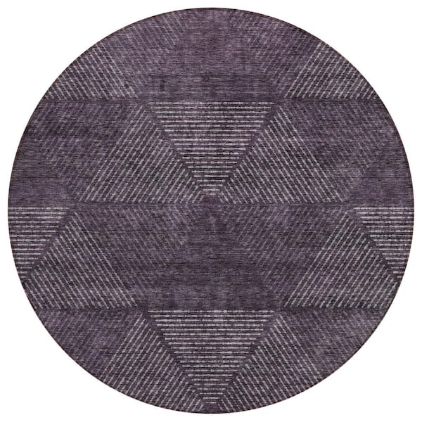 Addison Rugs Chantille Machine Washable Indoor/Outdoor Abstract ACN777 Eggplant 8 ft. x 8 ft. Area Rug