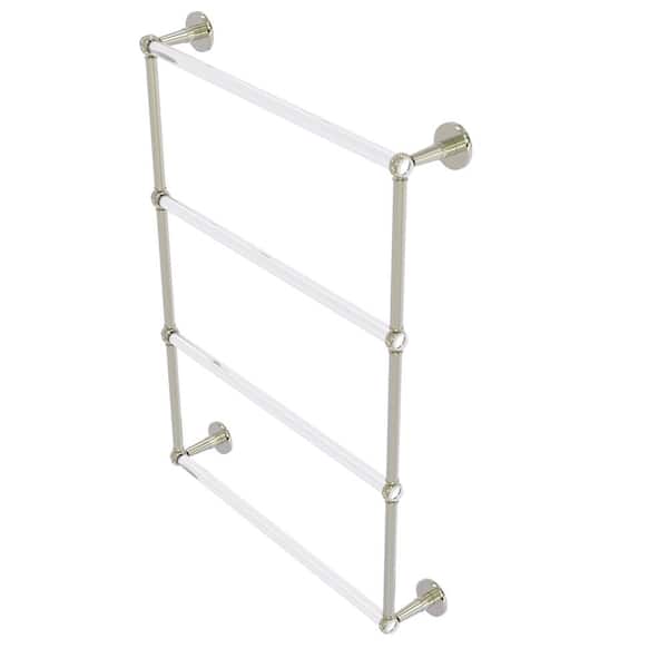 Allied Brass Clearview 4-Tier 24 in. Ladder Towel Bar with Twisted Accents in Polished Nickel