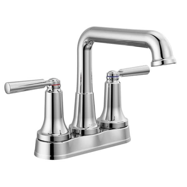 Delta Saylor 4 in. Centerset Double-Handle Bathroom Faucet in Polished Chrome
