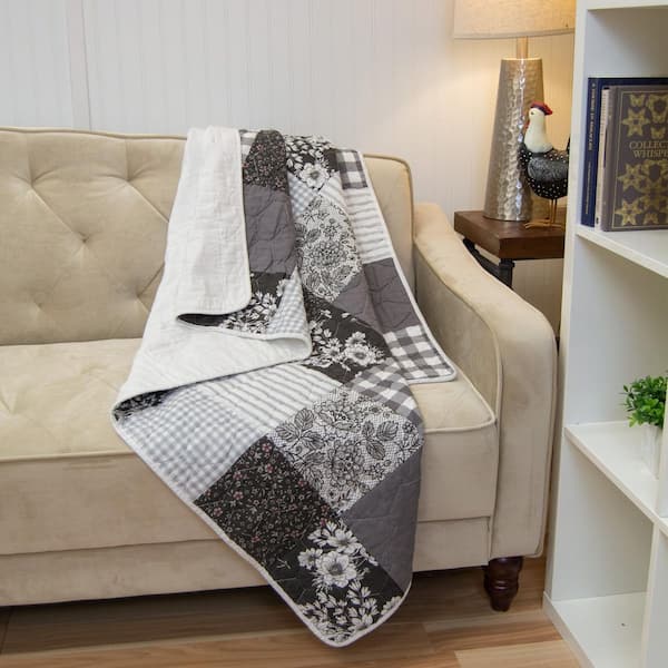 Indiana Farmhouse Black and White Cotton Throw Blanket