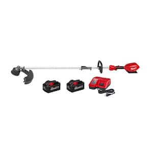 M18 FUEL 18V Lithium-Ion Brushless Cordless String Trimmer with QUIK-LOK Attachment Capability, Two 8.0 Ah Batteries