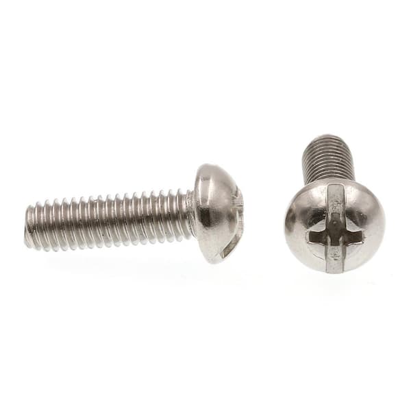 Prime-Line #10-32 x 5/8 in. Grade 18-8 Stainless Steel Phillips/Slotted  Combination Drive Round Head Machine Screws (100-Pack) 9004160 The Home  Depot