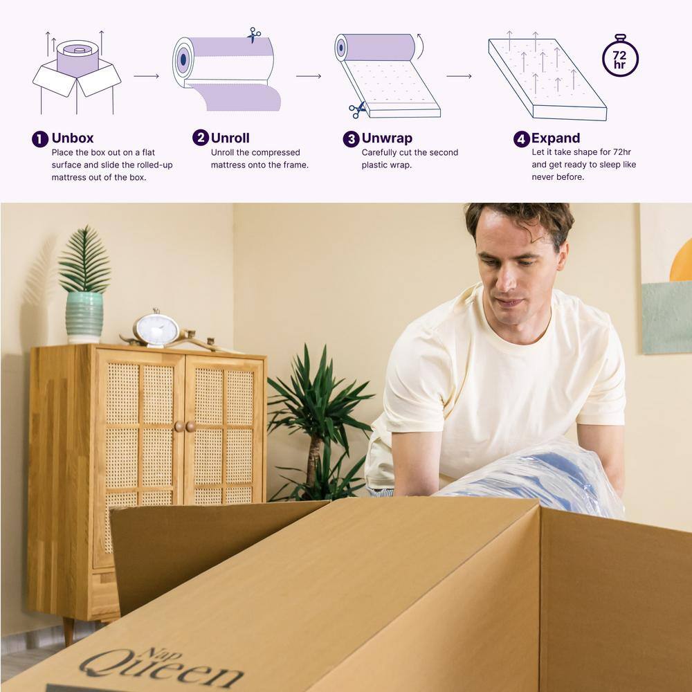 NapQueen Victoria 10" Medium Firm, Hybrid of Cooling Gel Infused Memory Foam and Pocket Spring Mattress, Twin XL