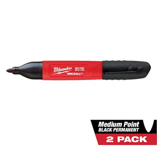 Milwaukee INKZALL Black Medium Point Jobsite Permanent Marker (2-Pack)