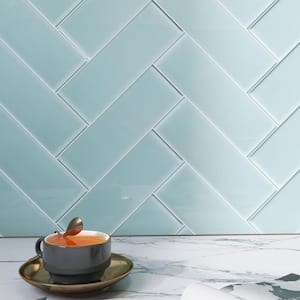 Crystile Light Gray 4 in. X 12 in. Glossy Glass Subway Tile (10 sq. ft./Case)