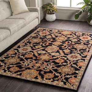 Middleton Victoria Black 4 ft. x 4 ft. Round Indoor Area Rug