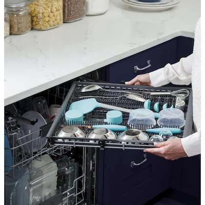 24 in. Black Top Control Built-In Tall Tub Dishwasher with 3rd Rack, Steam Cleaning, and 46 dBA