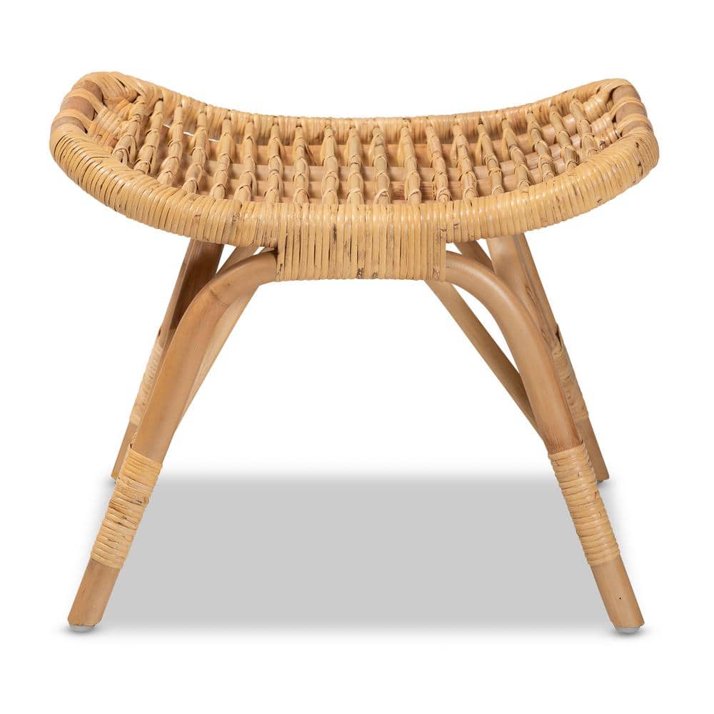 Bernardo Natural Brown Rattan Bohemian Ottoman