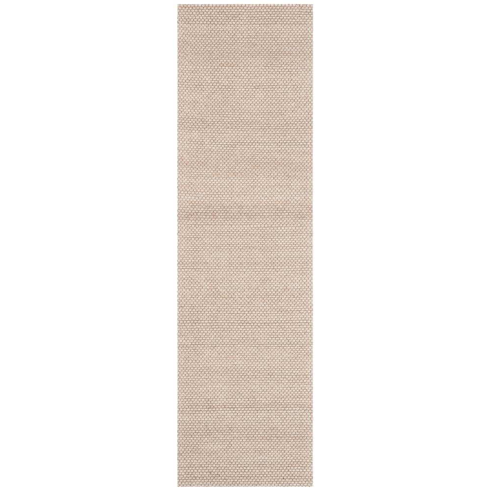 Coastal Chic Handwoven Beige and Ivory Wool Blend Runner Rug