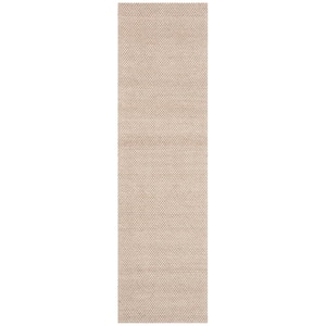 Natura Beige 2 ft. x 10 ft. Striped Solid Color Gradient Runner Rug