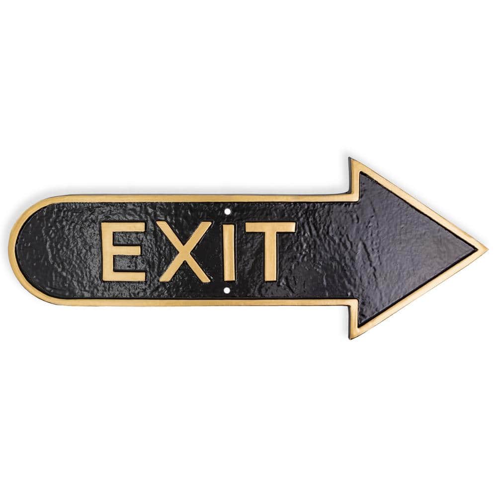 "6"" x 15.5"" Right Arrow Exit Statement Plaque Sign-Black/Gold" price history on PriceWatchPro