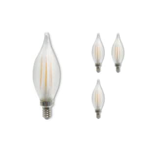 40-Watt Equivalent Warm White Light C11 (E12) Candelabra Screw Base Dimmable Satin LED Filament Light Bulb (4-Pack)